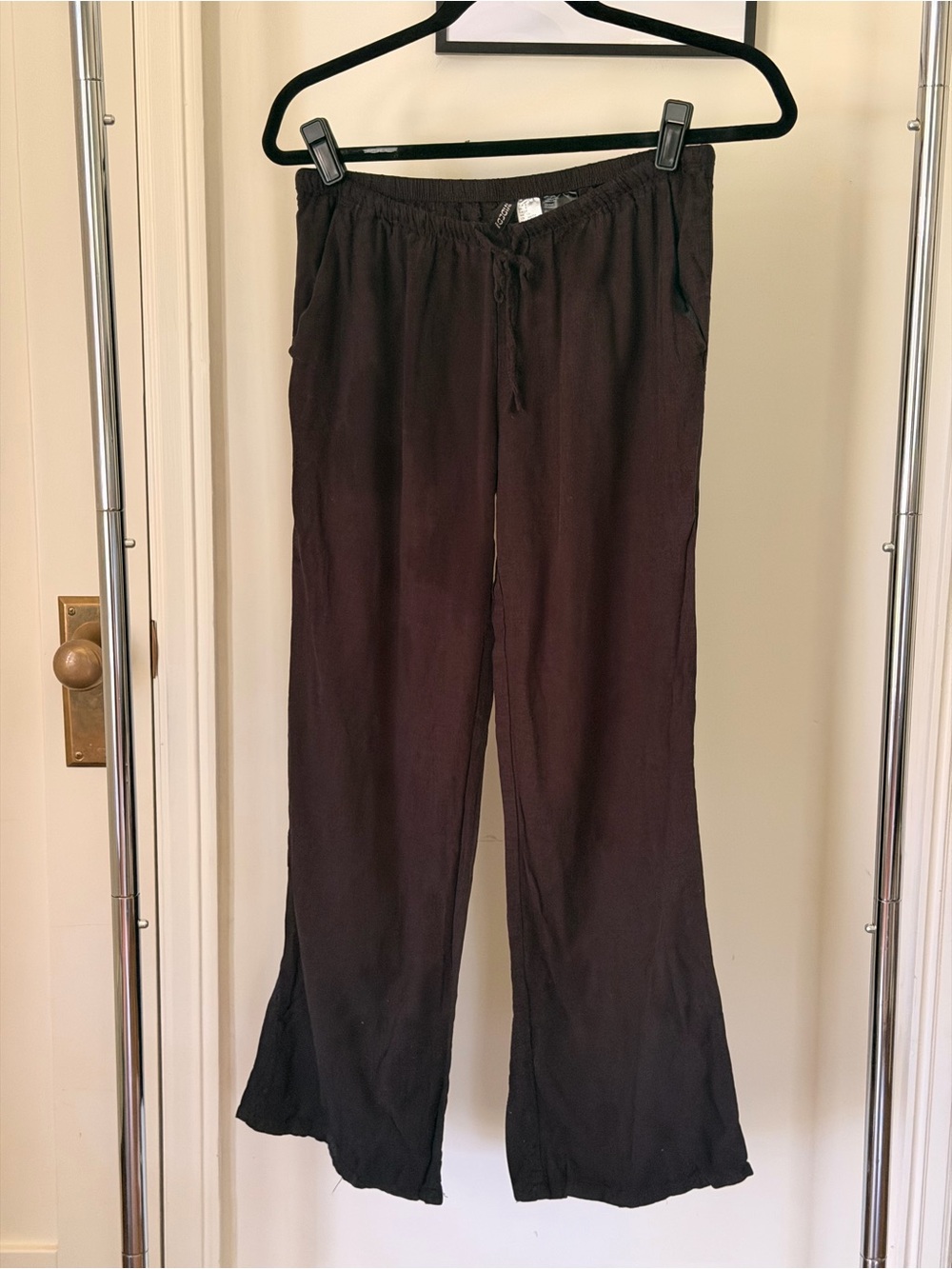 H&M Black Boot-Cut Drawstring Pants